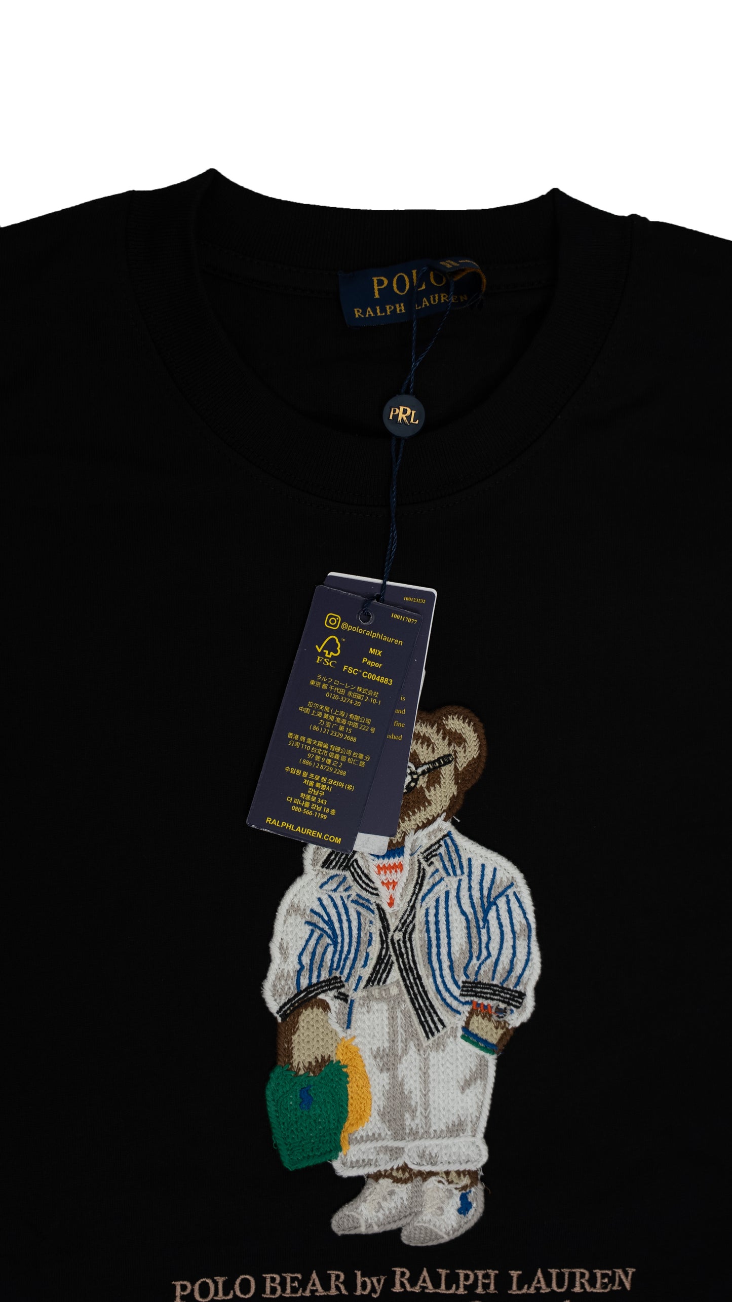 Polo Ralph Lauren Crna Majica sa Elegant Bear Šivenim Logom