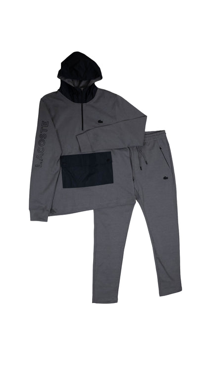 Lacoste Sivi Half-Zip Komplet sa Kengurkom