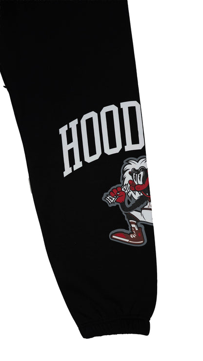 HOODRICH Crni Donji Deo Trenerke sa Money Collector Printom