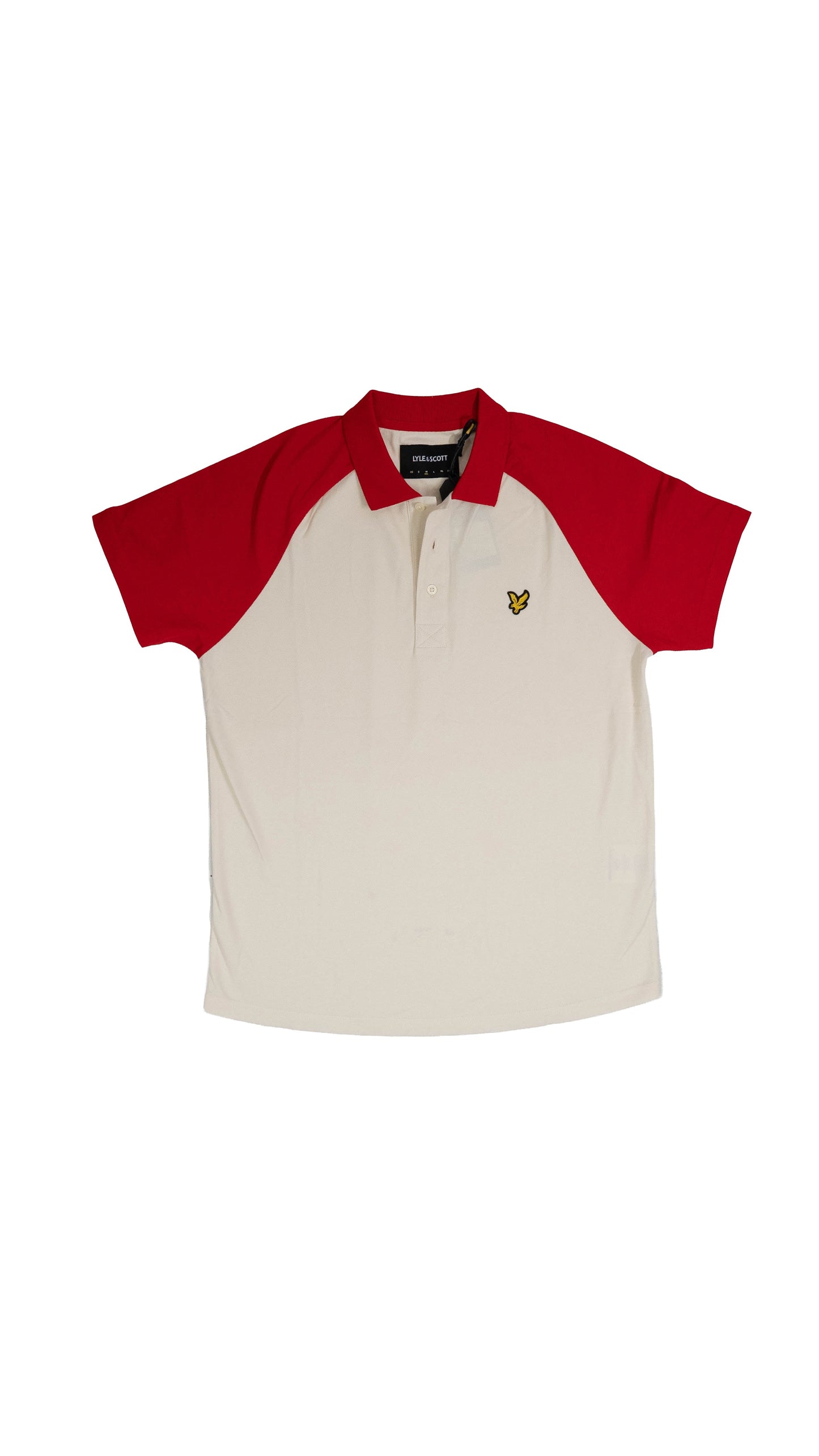 Lyle & Scott Bela Majica na Kragnu sa Crvenim Detaljem