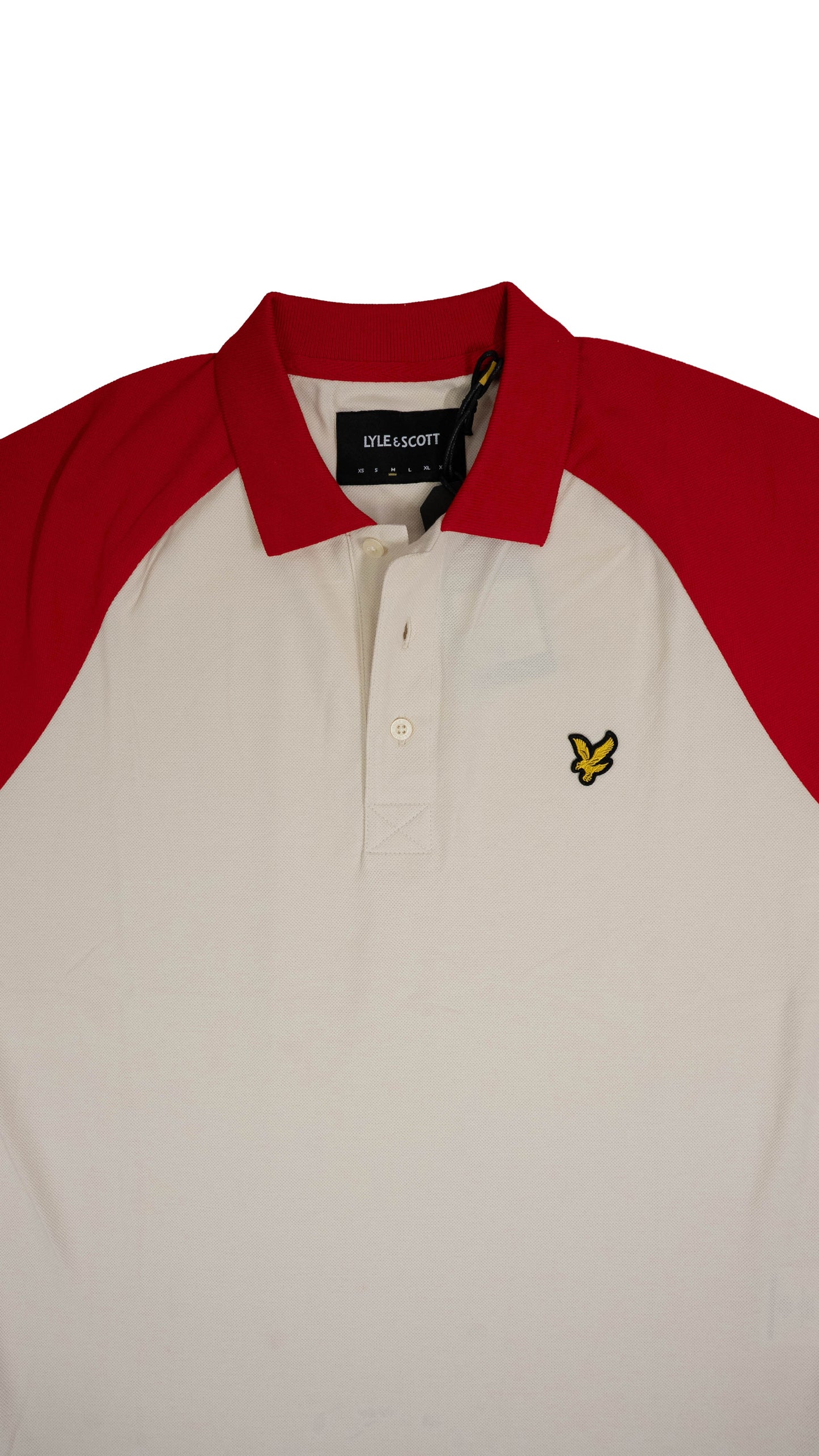 Lyle & Scott Bela Majica na Kragnu sa Crvenim Detaljem