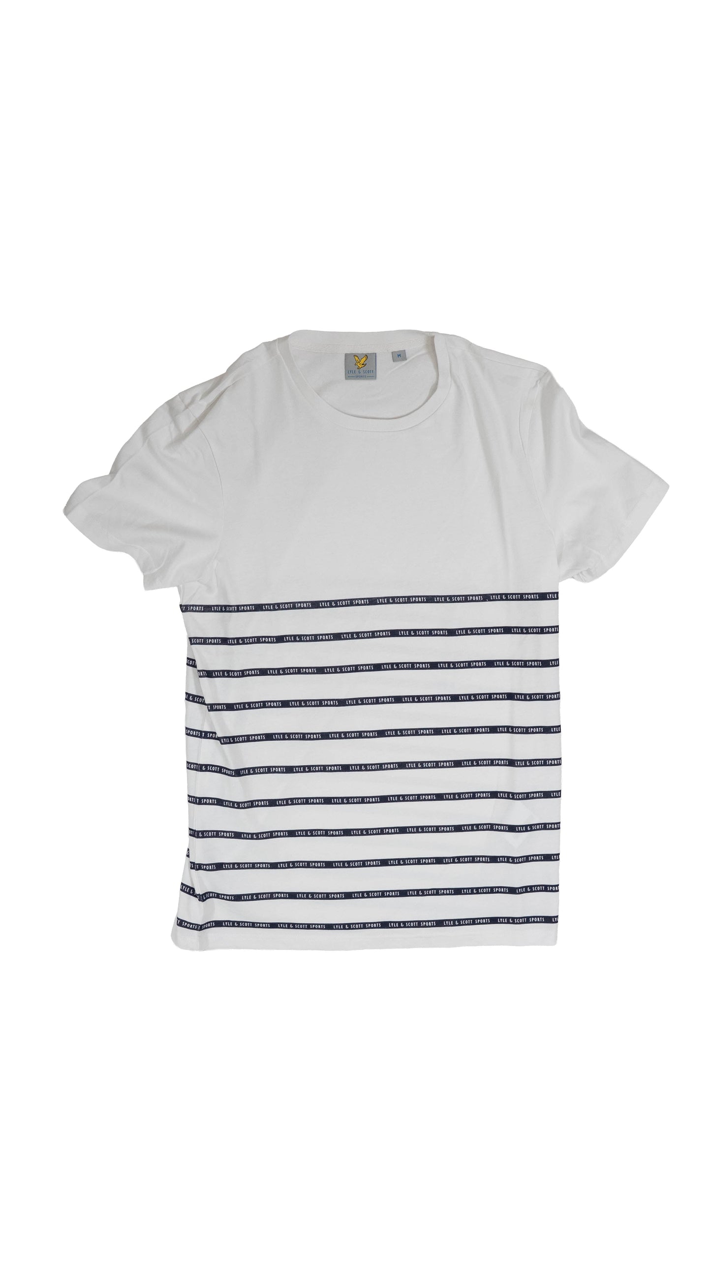 Lyle & Scott Bela Majica sa Text Horizontalnim Printom