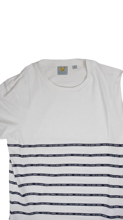 Lyle & Scott Bela Majica sa Text Horizontalnim Printom