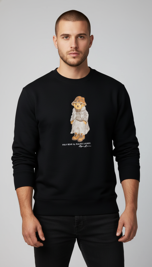 Polo Ralph Lauren Crni Duks sa Autumn Bear Printom