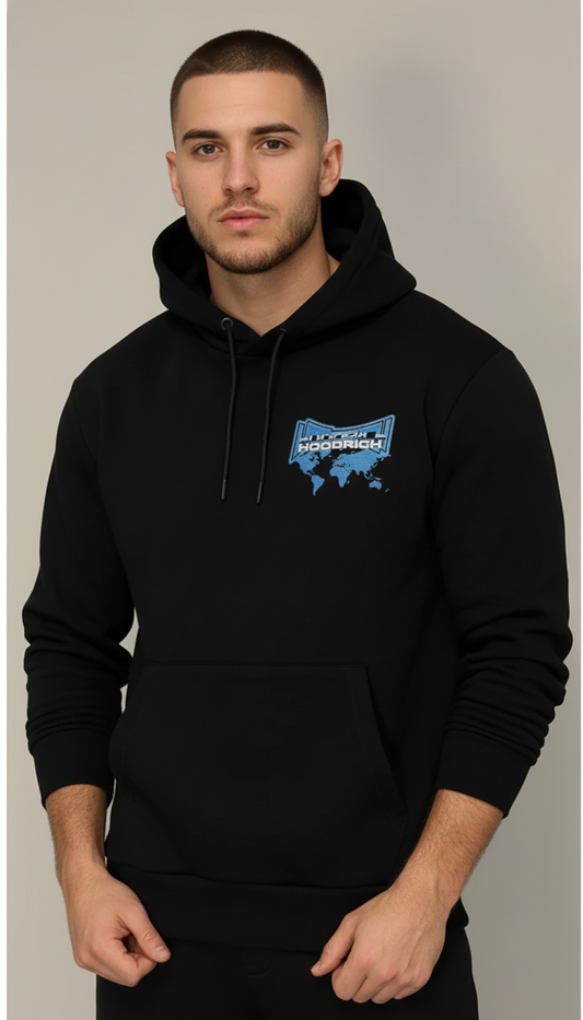 HOODRICH Crni Duks sa Worldwide Printom na Leðima