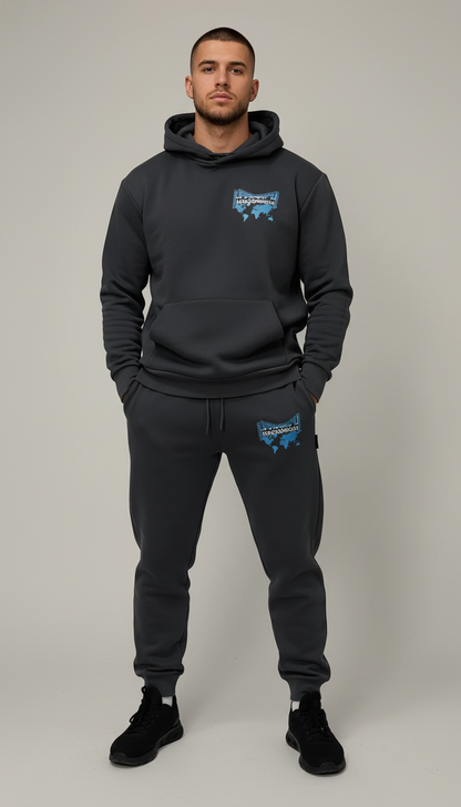 HOODRICH Sivi Worldwide Komplet sa Printom na Leðima