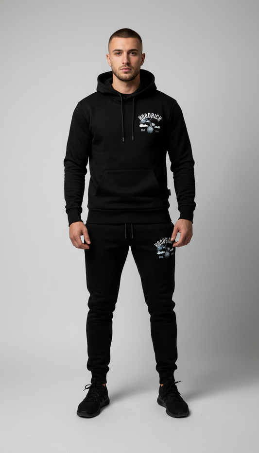 HOODRICH Crni Komplet sa Orao Printom na Leðima