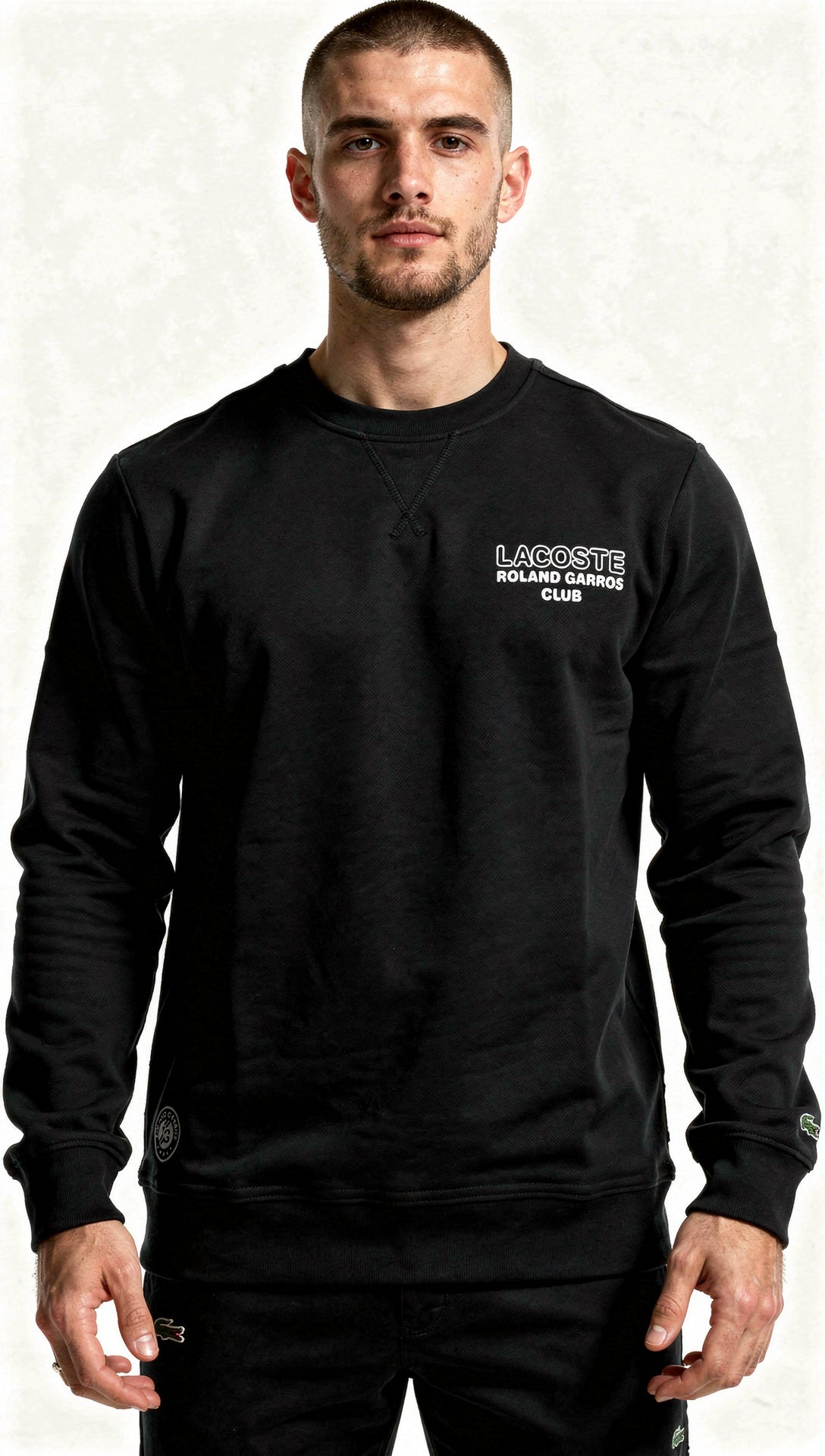 Lacoste x Roland Garros Crni Duks sa Printom na Leđima