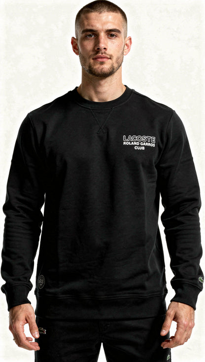 Lacoste x Roland Garros Crni Duks sa Printom na Leđima