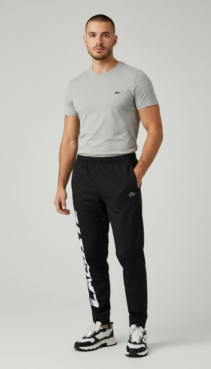 Lacoste Crni Donji Deo Trenerke sa Big Text Printom