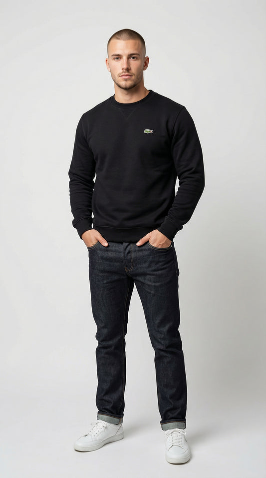 Lacoste Crni Unisex Duks sa Big Croc Logom [Relaxed Fit]